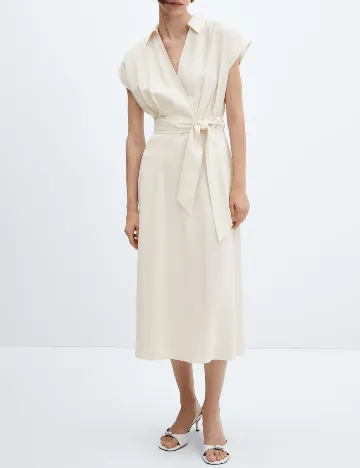 Rochie medie Mango, ecru