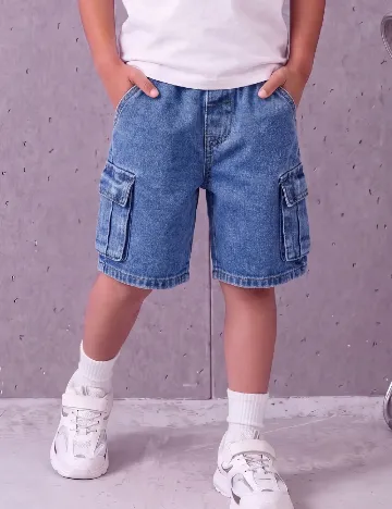 Pantaloni scurti Shein Kids, albastru