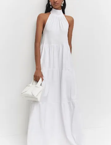 Rochie lunga Mango, alb