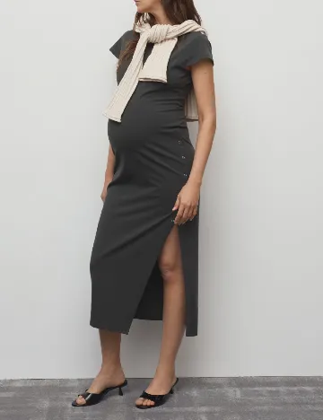 Rochie medie Mango, gri inchis