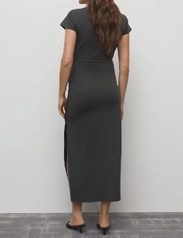 Rochie medie Mango, gri inchis