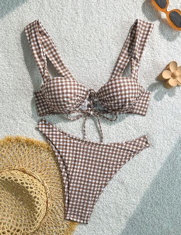 Costum de baie SHEIN, maro
