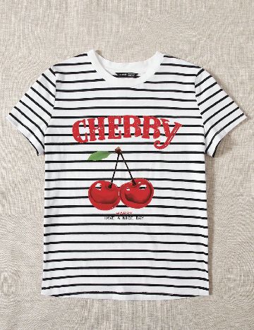 Tricou SHEIN, alb/negru