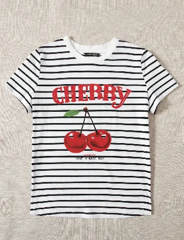 Tricou SHEIN, alb/negru