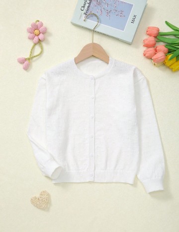 Cardigan Shein Kids, alb