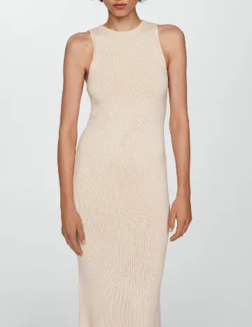 Rochie medie Mango, ecru