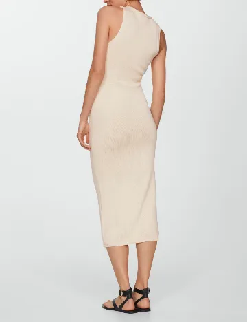Rochie medie Mango, ecru