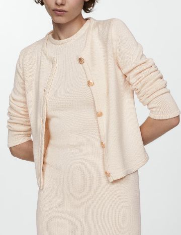 Rochie medie Mango, ecru