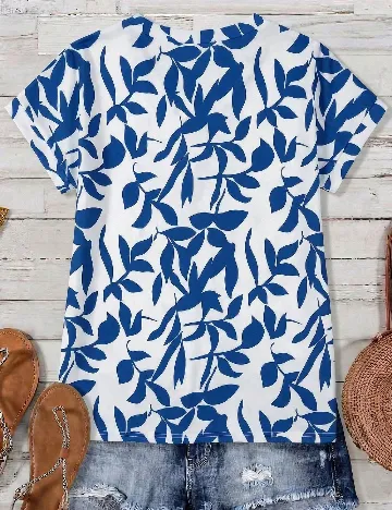 Bluza SHEIN, albastru/alb