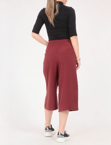 Pantaloni trei sferturi Bershka, visiniu