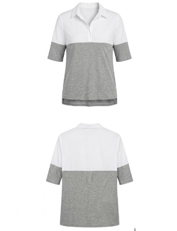 Tricou Bershka, alb/gri