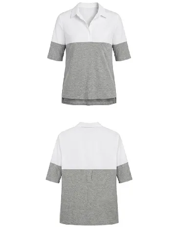 Tricou Bershka, alb/gri