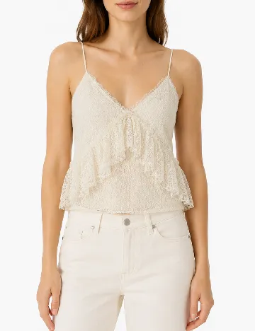 Top Bershka, ecru