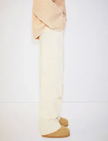 Pantaloni Mango, crem