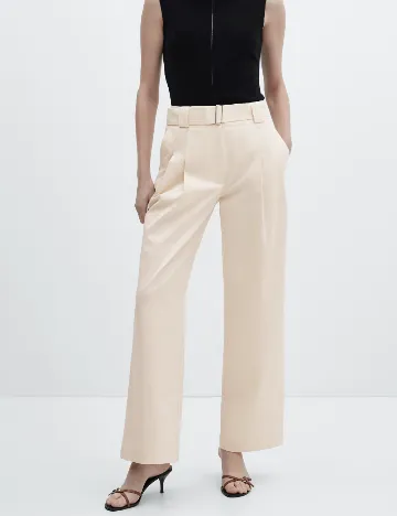 Pantaloni Mango, crem