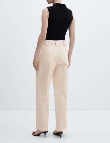 Pantaloni Mango, crem