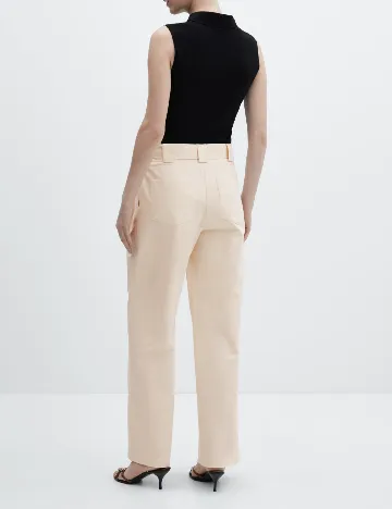 Pantaloni Mango, crem