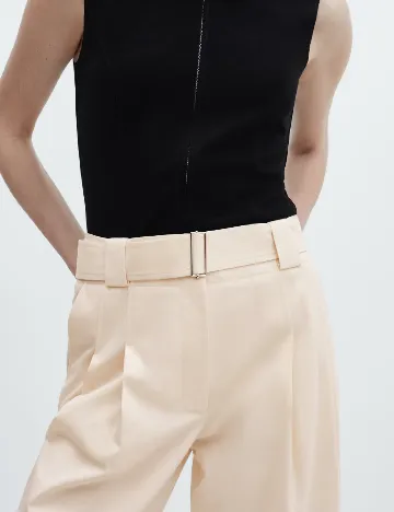 Pantaloni Mango, crem