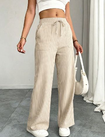 Pantaloni SHEIN, crem/alb