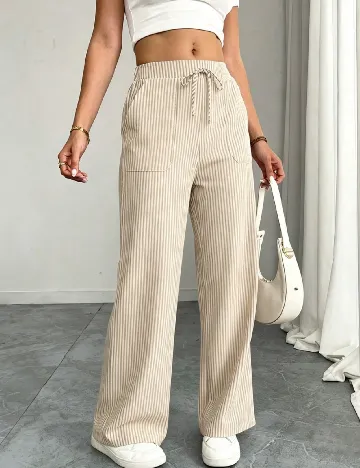 Pantaloni SHEIN, crem/alb