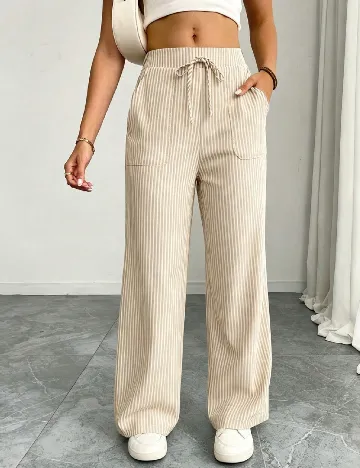 Pantaloni SHEIN, crem/alb