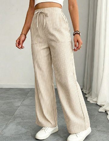 Pantaloni SHEIN, crem/alb