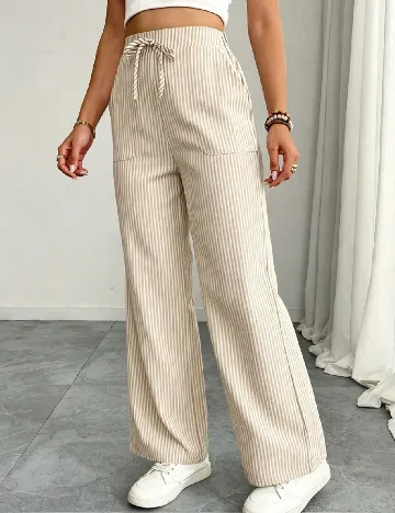 Pantaloni SHEIN, crem/alb