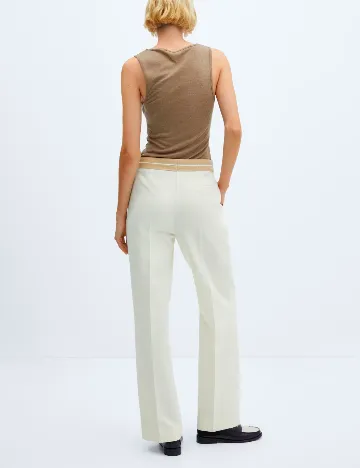 Pantaloni Mango, ecru