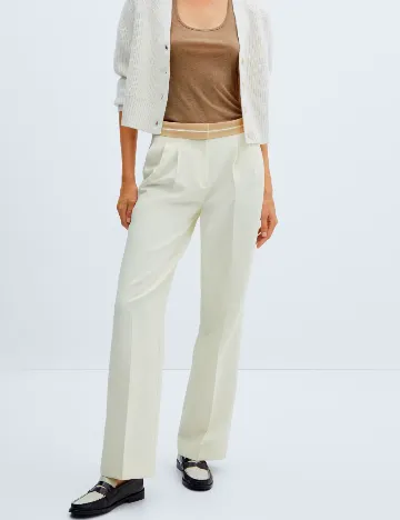 Pantaloni Mango, ecru
