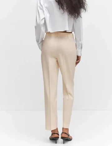 Pantaloni Mango, crem