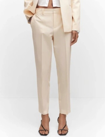Pantaloni Mango, crem