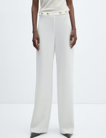 Pantaloni Mango, alb