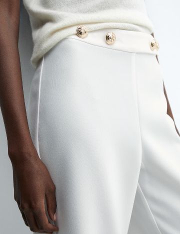 Pantaloni Mango, alb