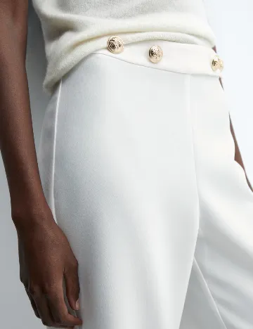Pantaloni Mango, alb