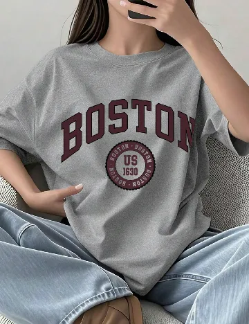 Tricou Shein Kids, gri