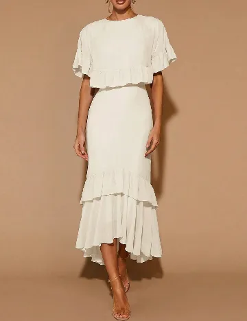 Rochie medie SHEIN, ecru