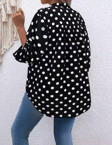 Bluza SHEIN CURVE, negru/alb