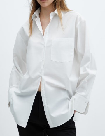 Camasa Oversize Mango, alb
