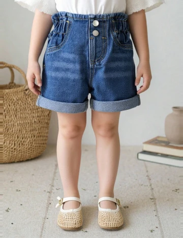 Pantaloni scurti Shein Kids, albastru