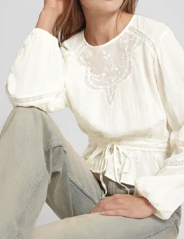 Bluza Mango, ecru