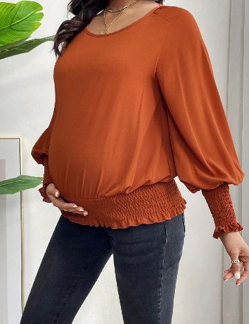 Bluza SHEIN Maternity, caramiziu