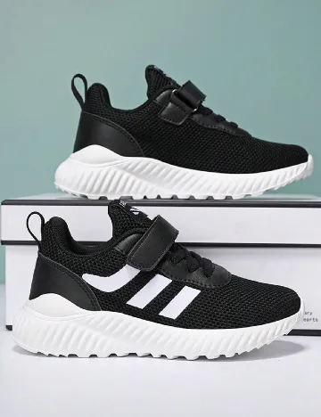 Adidasi Shein Kids, negru/alb