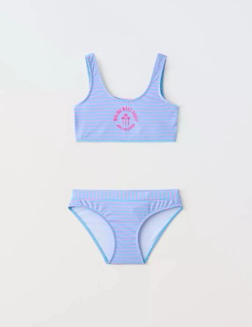 Costum de baie Zara, albastru/roz