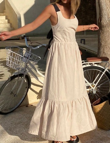 Rochie lunga SHEIN, crem