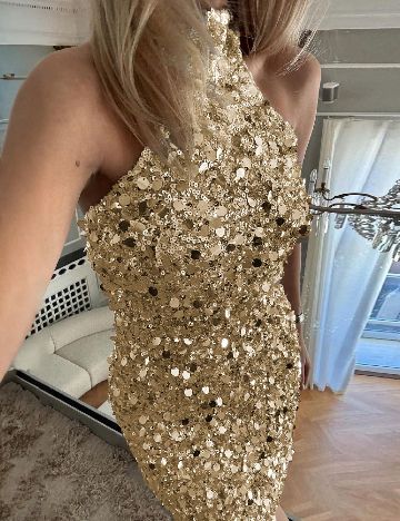 Rochie scurta SHEIN, auriu