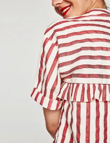 Bluza Zara, alb/rosu