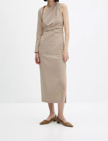 Rochie medie Mango, crem
