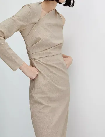 Rochie medie Mango, crem