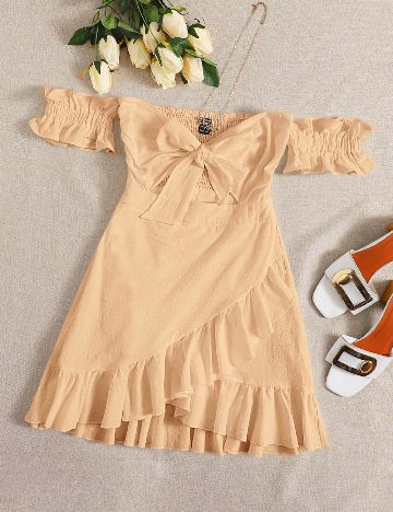 Rochie scurta SHEIN, crem