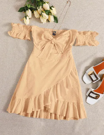 Rochie scurta SHEIN, crem